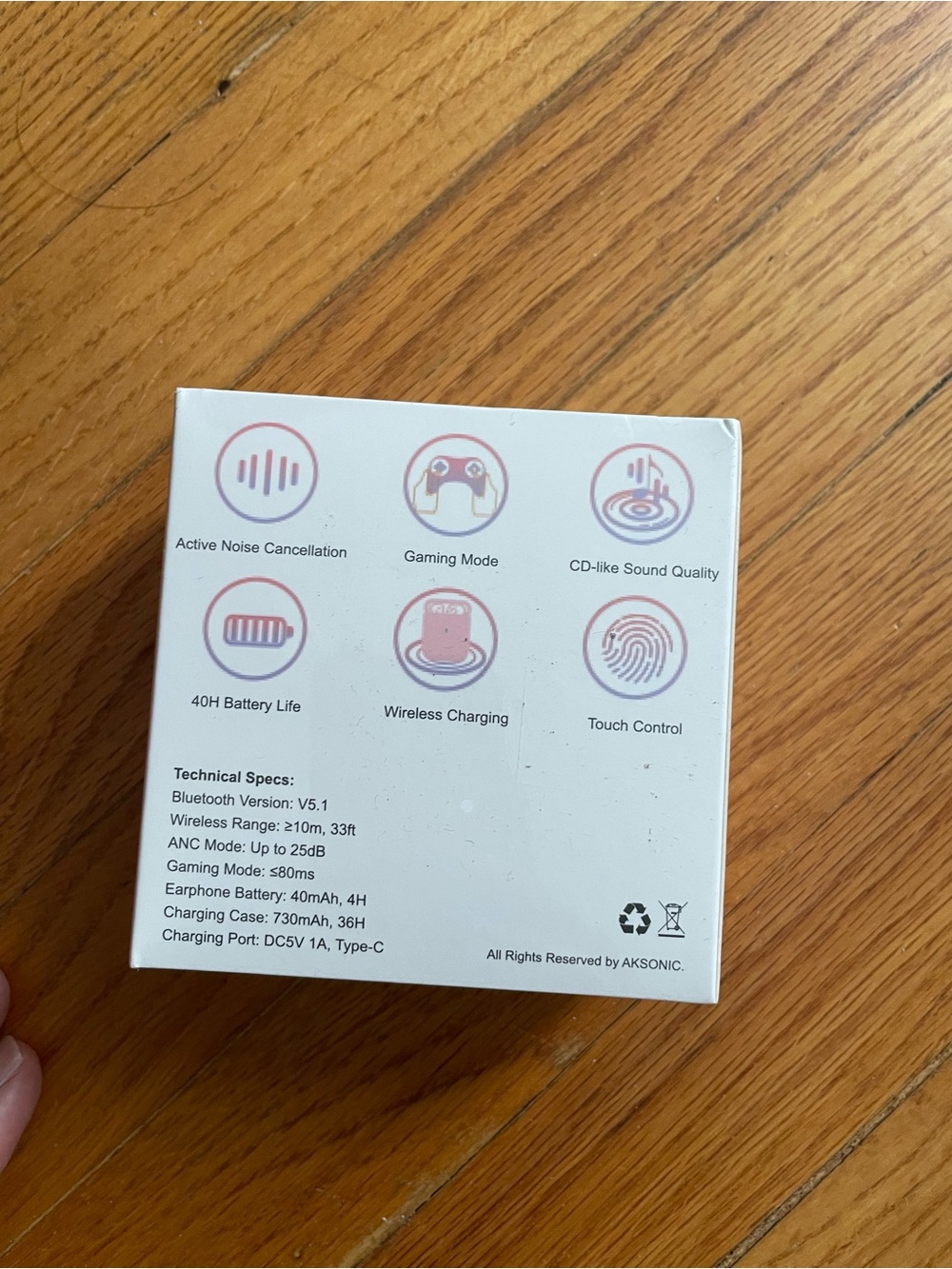Wireless Noise-Cancelling Earbuds - White